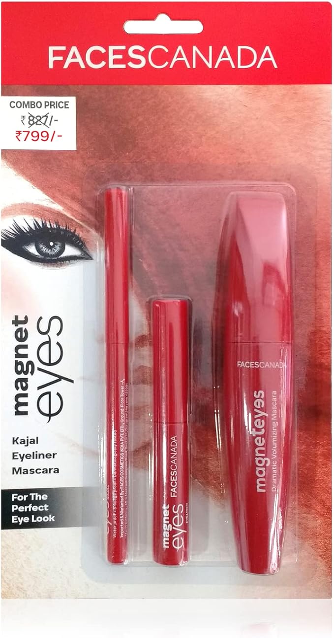 Magneteyes Range Trio Pack - Black | Eye Pencil + Eyeliner + Mascara | Lightweight & Long Lasting | Smudge Proof Eye Makeup | Smooth Texture | 3 Piece Set (0.47 Oz/13.35g)