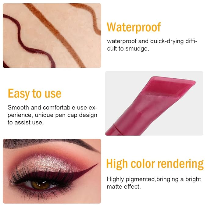 evpct 2Pcs Brown Red Brown Liquid Wing Eyeliner Stamp Eye Pencil Makeup Sets Waterproof Colored Color Eye Liners Stamps Shapes delineador de ojos contra el agua delineadores de colores para ojos 11&12
