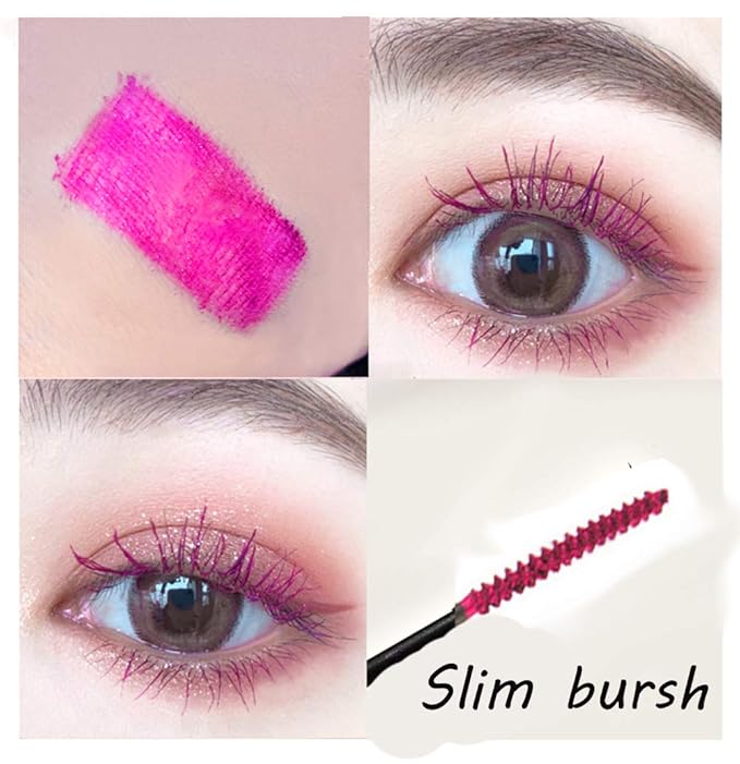 GL-Turelifes 12 Color Mascara - Charming Longlasting, Thick & Long Eyelash, Waterproof & Smudge-proof Eyes Makeup (Pink)