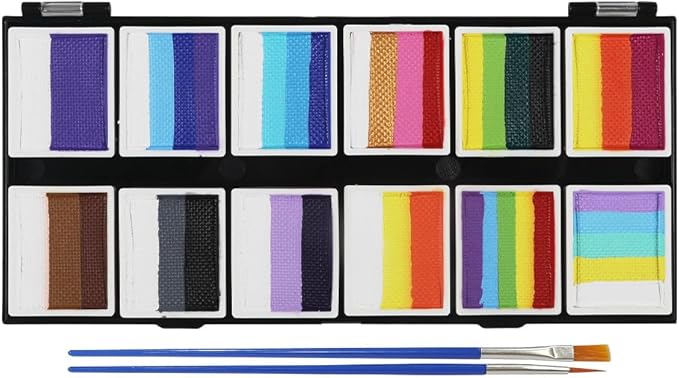 Anka Bella Professional Split Cake Face Paint(120gm),Water Based Face Painting Kit for Kids & Adults,Hypoallergenic & Non-Toxic,Gift for Birthday Parties/Halloween/Carnival