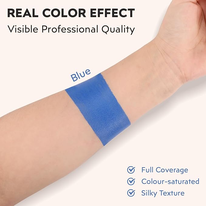 Blue Face Paint, Cream-based Body Paint Stick【Larger Capacity】【High Pigment】【Long Lasting】Professional Paint Makeup Product For Halloween/Masquerade/Cosplay/Movie Makeup, 1.06 Oz/30g
