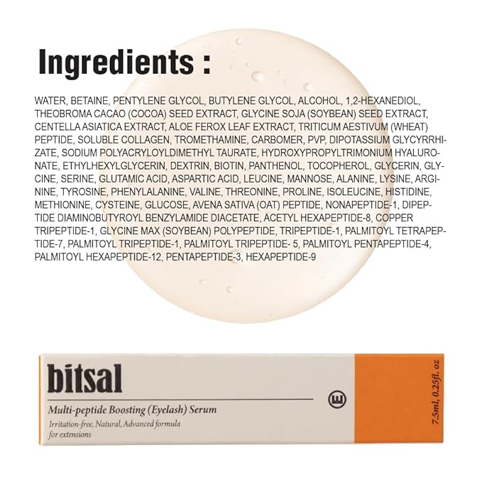 Multi-peptide Growth Boosting Eyelash Serum, Irritation-free, Natural and Advanced formula for Thicker and Longer Lashes