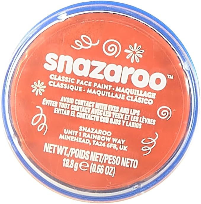 Snazaroo Classic Face and Body Paint, 18.8g (0.66-oz) Pot, Orange