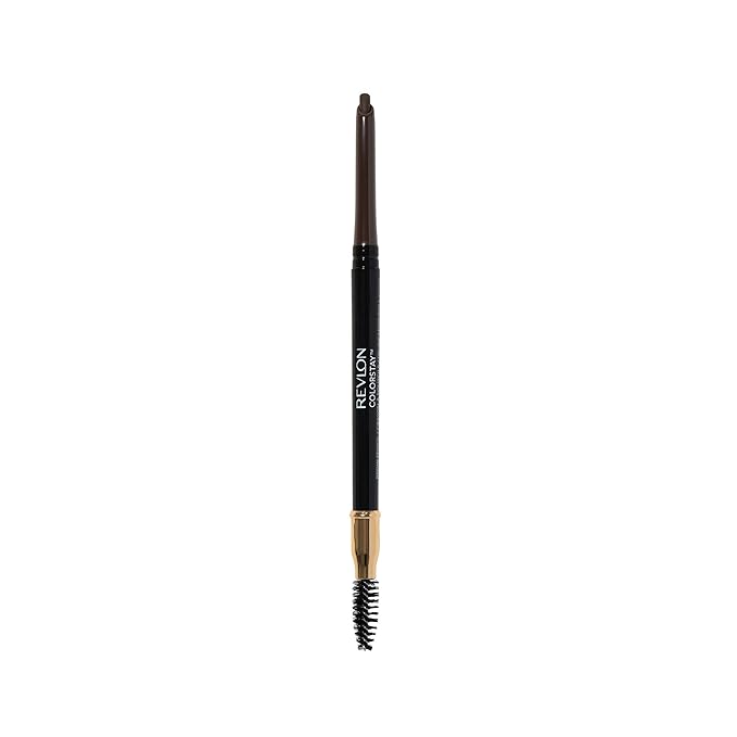 Revlon Eyebrow Pencil, Colorstay Eye Makeup with Eyebrow Spoolie, Waterproof, Longwearing Angled Precision Tip, 220 Dark Brown, 0.01 Oz