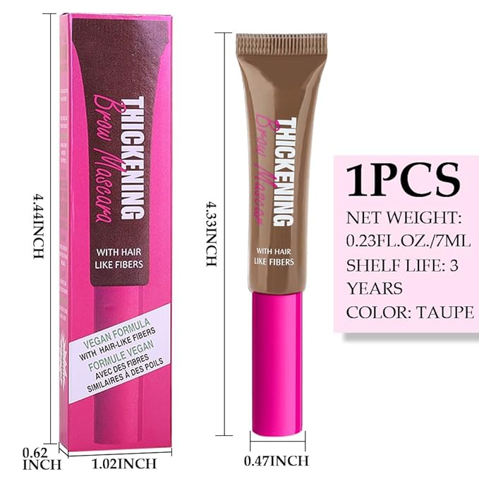 Tinted Thickening Brow Mascara,Brow Fast Sculpt,Waterproof, Transfer-proof, Brush to Fill in Eyebrows and Cover Gray Hairs - Cruelty Free - Light Medium Brown (1pc 06 Brunette)