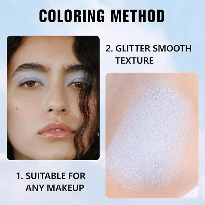 Kaely Pressed Single Eyeshadow Makeup, Light Blue Monochrome Matte Eye Shadow for Older Women, Neutral Powde Eyeshadow Palette Pigmented Waterproof, sombras para ojos, Lightweight Blendable, 22