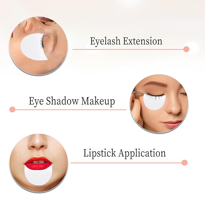 200 Pcs Eyeshadow Shields, Eyeshadow Stencils, Professional Lint Free Eye Pads, Prevent Makeup Residue for Eyelash Extensions, Eyeliner and Lip Makeup