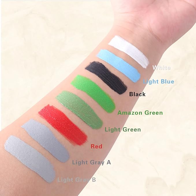 Go Ho Light Green Face Paint Washable for Halloween Makeup,Creamy to Gel Water Based Green Body Paint Full Coverage for Adults Children Cosplay SFX Costumes Festivals Makeup,25g