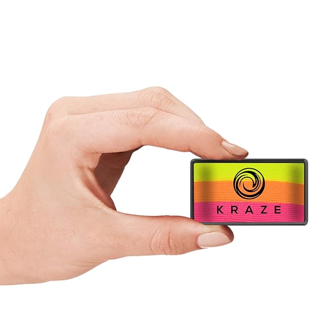 Kraze FX Dome Stroke - Glow (25 gm), Professional 1-Stroke Split Cake, Hypoallergenic, Non-Toxic, Water Activated Face & Body Painting Makeup Supplies for Sensitive Skin, Kid Safe, Adults