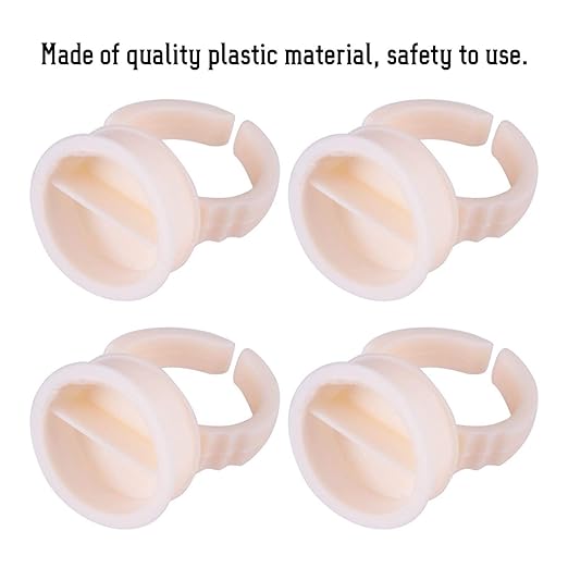HURRISE 100pcs Cup Rings, Silicone Semi-Permanent Rings, Nail Art Adhesive Glue Holders, Palette for Eyelash Extension, Nail Art, Tattoo (L)