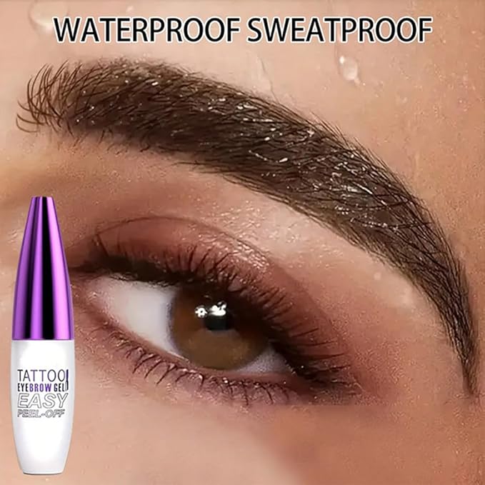 2Pcs Peel-Off Tattoo Eyebrow Gel, Transfer-proof, Waterproof (Brown)
