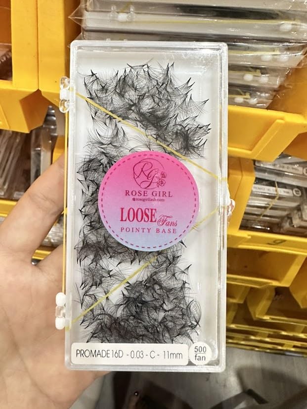 Loose Promade Fans - Natural Look Handmade Volume Eyelashes From 3D To 16D - C CC D DD Curl - False Lashes Extensions - Thickness 0.03~0.1 mm - 8~20 mm Length (16D-0.05-D(9mm))