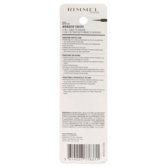 Rimmel London Wonder Swipe 2-in-1 Liner to Shadow - 001 Slay Eyeliner Women 0.058 oz