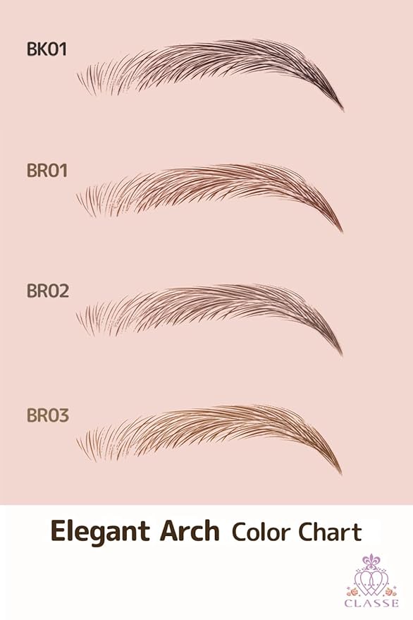 CLASSE Waterproof Eyebrow Tattoo Sticker, 12pair 4D Hair-Like temporary sticker on eyebrows, No water needed, peel off Painfuless, for women girls Elegant Arch Medium Brown