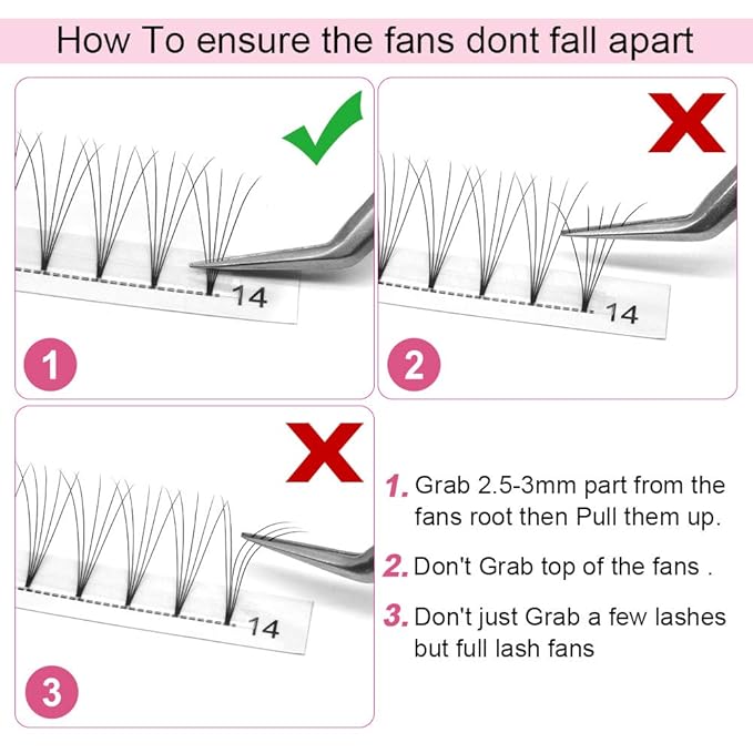 Premade Fans Eyelash Extensions 5D-D-0.10-16 Short Stem Premade Volume Eyelash Extensions 3D 5D 7D Volume Lash Extensions 9 to 20 mm Pre made Lash Fans C D Curl .07 .10(5D-D-0.10,16mm)