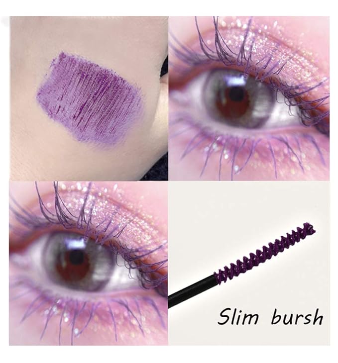 GL-Turelifes 12 Color Mascara - Colorful Fiber, Longlasting & Waterproof, Thick & Long Eyelash, Violet