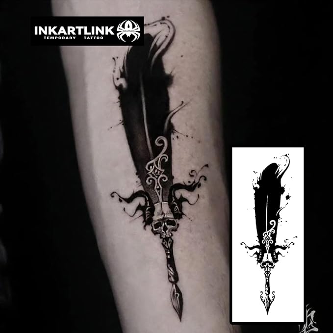 Semi Permanent Tattoo, temporary tattoo, men's tattoo, party tattoo, exquisite and realistic design, fun tattoo experience, cruelty-free, non-reflective, waterproof (Magic pen)