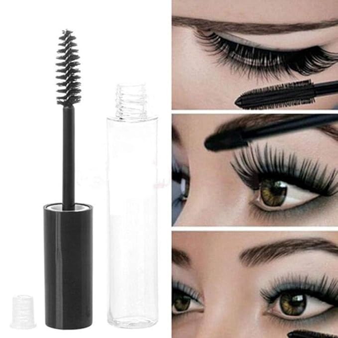 Black Portable Empty Mascara Tube, Eyelash Cream Container Bottle Transparent Plastic Tube Vials Makeup Cosmetics Tool Beauty and Personal Care (5ml)