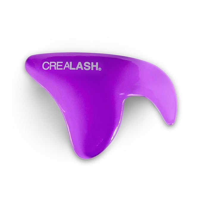 Original CreaLash Eye Shadow & Mascara Applicator - Upper & Lower Eyelash Tool for Applying Makeup - Helps Shield Face, Skin From Smears - 1 Reusable Purple Stencil, 6 Disposable Gray