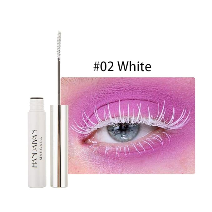 GL-Turelifes 12 Color Mascara Colorful Fiber Mascara Charming Longlasting Mascara, Thick & Long Eyelash Waterproof and Smudge-proof Eyes Makeup (White)
