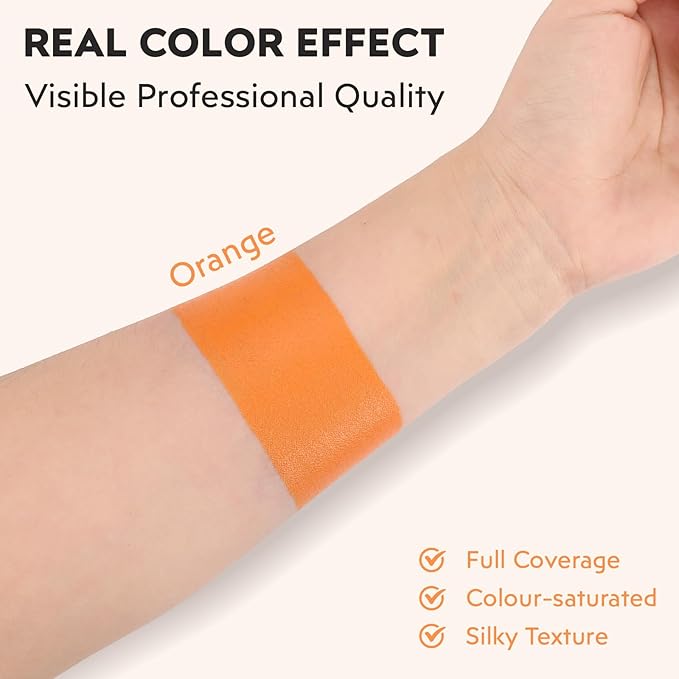 Orange Face Paint, Cream-based Body Paint Stick【Larger Capacity】【High Pigment】【Long Lasting】Professional Paint Makeup Product For Halloween/Masquerade/Cosplay/Movie Makeup, 1.06 Oz/30g