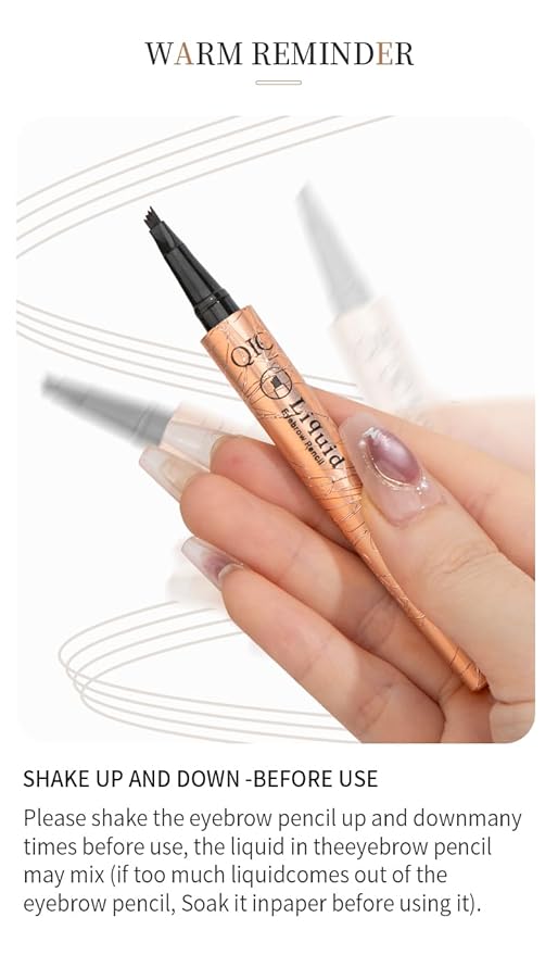 2025 New Magic Eyebrow Pencil, 3D Waterproof Microblading Eyebrow Pencil Contouring Pen 4 Fork Tip, Natural Fine Stroke Microblading (2PCS, Dark Brown)