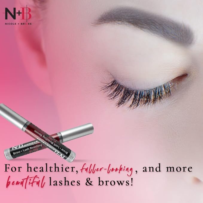 Brow & Lash Serum – Natural Formula with Biotin, Squalene, Ubiquinone, Wheat & Soy Amino Acids, Provitamin B5 – Supports Thicker, Fuller Lashes and Brows – Made in The USA - 3 Pack
