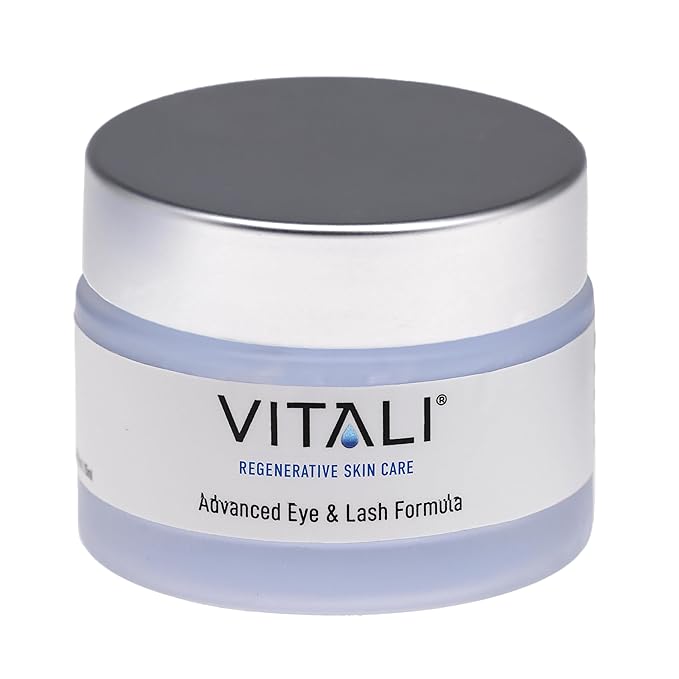 Vitali Advanced Eye & Lash Formula: Premium Age Reducing Copper Peptide Skincare for Longer Lashes and Fuller Eyebrows, Reduces Dark Circles and Puffy Eyes - 2 oz.