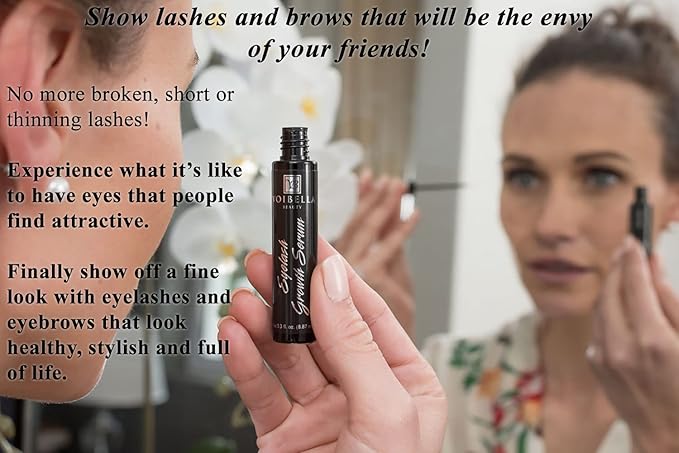 Voibella Eyelash Growth Serum and Eyebrow Appearance Enhancer 8.87ML - Natural Eye Lash Beauty Enhancing and Brow Serum To Boost Healthy Aspect and Show Thick, Longer, Lush and Lavish Lashes