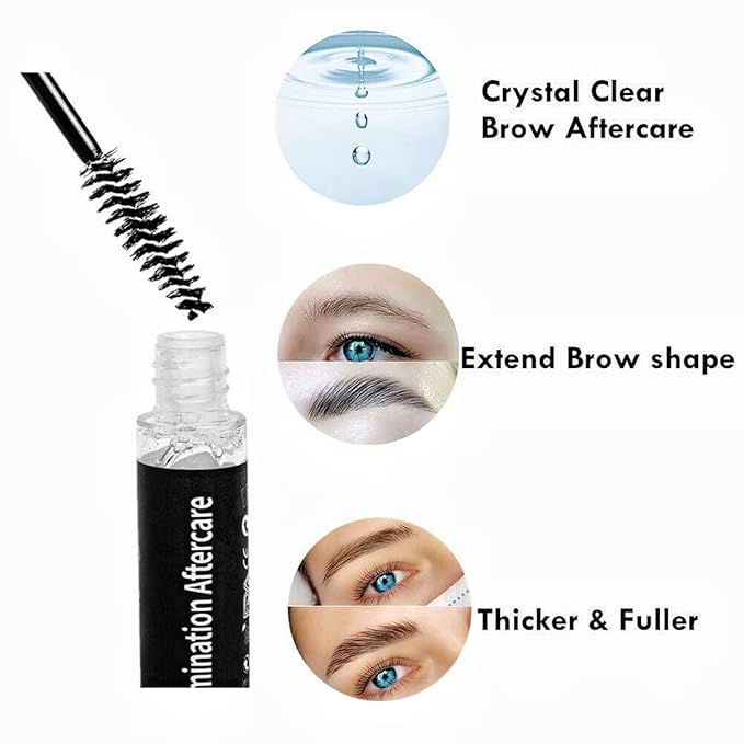 NC Lash Lift Care, Brow Lamination Aftercare Eyelash Perm Nutrition, Treat Burning Eyebrow Save Messy Lash, 8 weeks Keratin Botox Care For and Perm/Lift(7ml) (Clear-lash&brow care)
