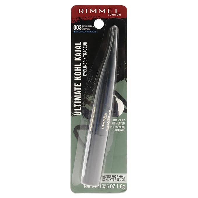 Rimmel London Ultimate Kohl Kajal Waterproof Eyeliner - 003 Smoked Emerald Eyeliner Women 0.06 oz