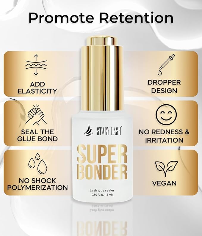 Super Bonder for Lash Extensions by Stacy Lash/Locks Eyelash Glue Fumes/Lash Extension Primer Complement/Lash Bonder for Mink Individual Lashes/Eyelash Extension Supplies