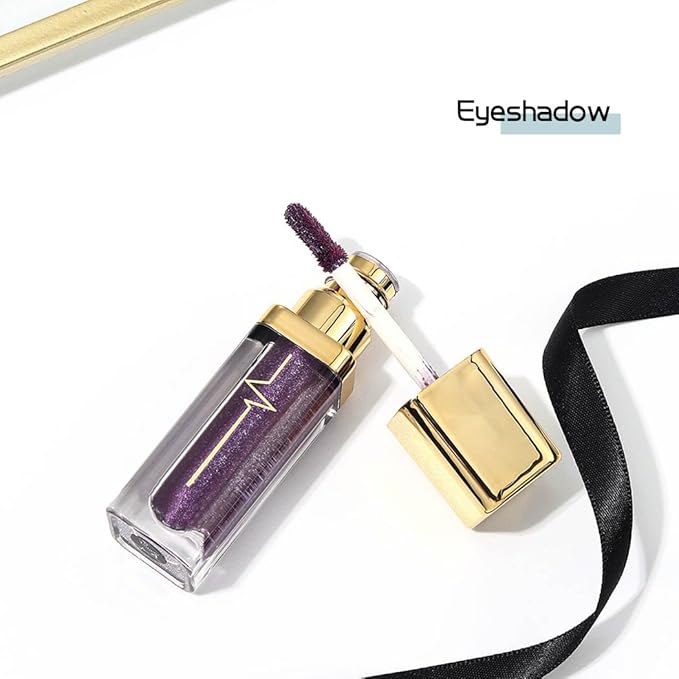 Kilshye Glitter Liquid Eyeshadow Shimmer Eye Shadow Metallic Eyeshadows High Pigment Eyes Shadow Long Lasting Waterproof Eyes Liquid Makeup for Women and Girls Pack of 1 (A- Purple 4)
