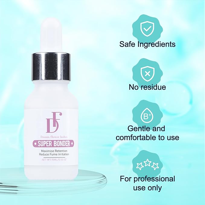Lash Bonder for Eyelash Extensions Super Bonder for Lash Extensions Glue Accelerator Water Oil Proof Lashes Bond Sealant for Eyelash Extensions 15ml