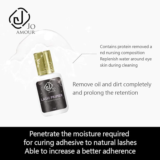 JOAMOUR Lavender Eyelash Extension Lash Primer 15ml | Professional Use for Lash Extension | Easy to remove Proteins and Oils | Nourish Your Natural Lash | Enhances Glue Retention & Dry Time