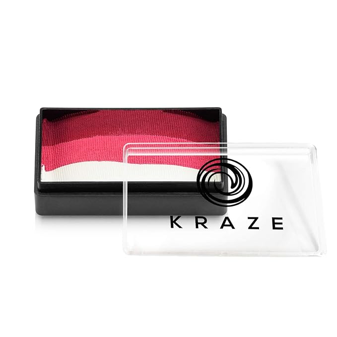 Kraze FX Dome Stroke - Bloodberry (25 gm), Professional 1-Stroke Split Cake, Hypoallergenic, Non-Toxic, Water Activated Face & Body Painting Makeup Supplies for Sensitive Skin, Kid Safe, Adults
