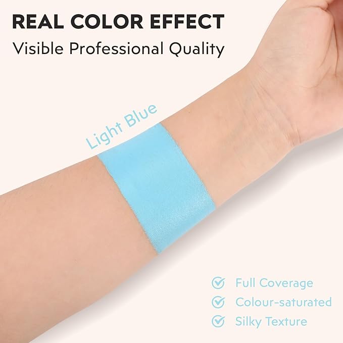 Light Blue Face Paint, Cream-based Body Paint Stick【Larger Capacity】【High Pigment】【Long Lasting】Professional Paint Makeup Product For Halloween/Masquerade/Cosplay/Movie Makeup, 1.06 Oz/30g