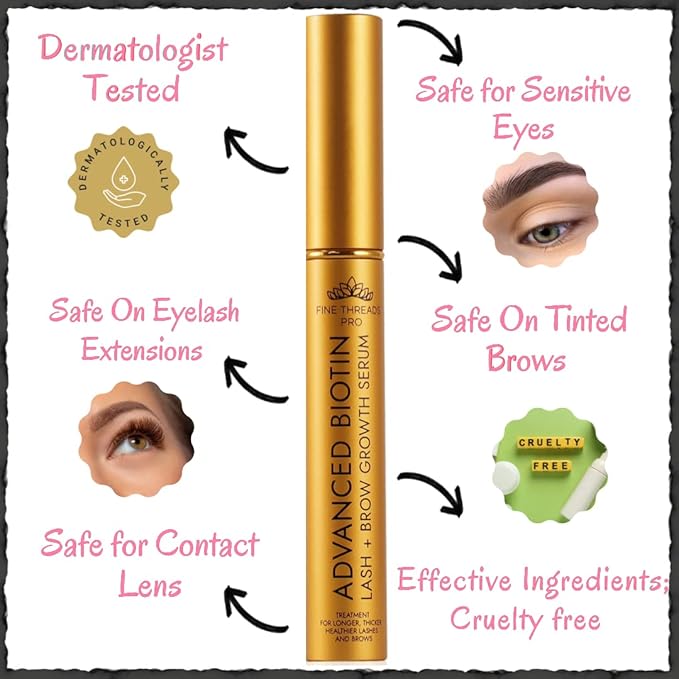 Physician Developed Advanced Eyelash Serum; 10ML Thicker Longer Healthier Lashes; Irritation free; Results in 2-6 Weeks