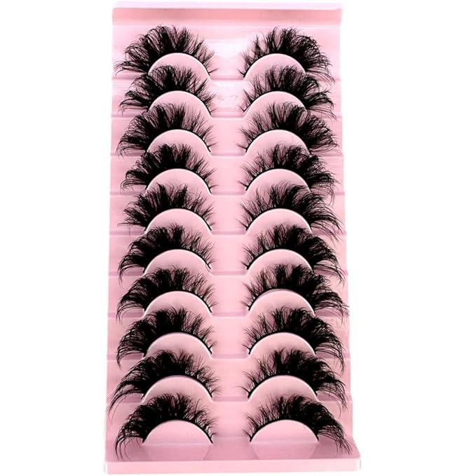 HBZGTLAD Soft Mink Eyelashes 3D Curl Winged End Eye Elongated Fake Lashes Thick Handmade Natural False Eyelash Messy Cross Lash Wholesale (AD-109)