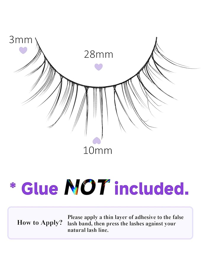 Natural Lashes Wispy 10mm Short Lashes Natural Looking False Eyelashes Small Lashes for Clean Look K38