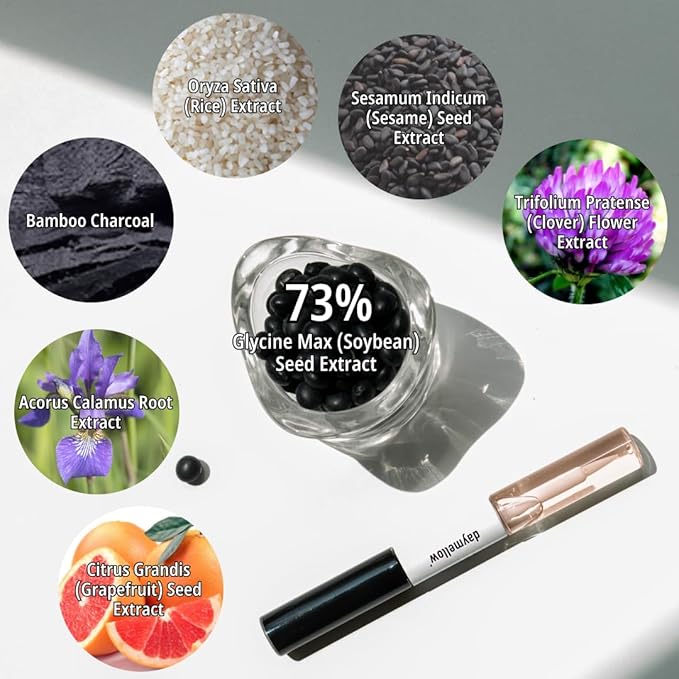 daymellow All Day Eyelash Dual Serum 0.34fl.oz/10ml, 2-in-1, Eyelash Serum, Black Beans, Peptide, Panthenol, Enhancing, to Grow Lashes, Longer, Thicker, Advanced Lash, Vegan, Korean Skincare