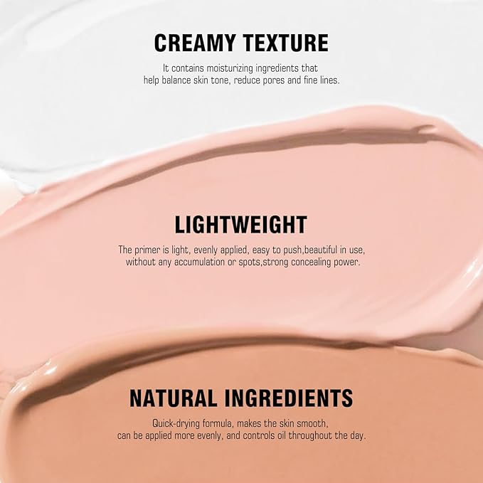 Ownest 3 Colors Eyeshadow Makeup Primer,Liquid Matte Eyeshadow Primer Base,Waterproof Long Lasting Eyeshadow Primer Makeup-Set A