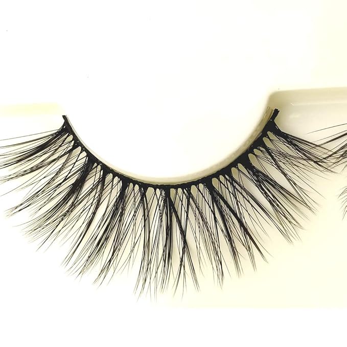 Imported Korea Fiber Faux Mink False Eye lashes Handmade Reusable Long Cross Volume Dramatic Lashes Natural Look Makeup Thick Black Fake EyeLashes