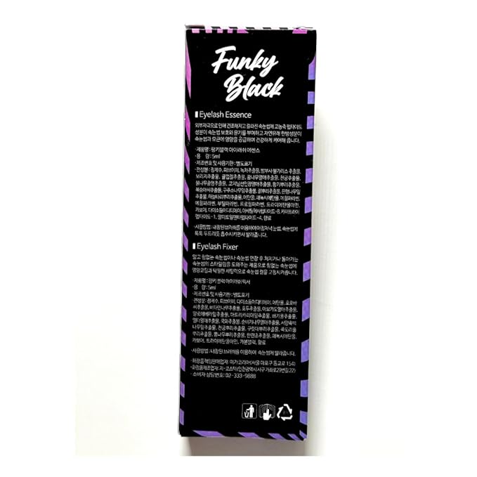 Funky Black Eyelash Growth Serum Enhancer to Grow Thicker, Longer Lashes & Eyebrow boost 1.7fl oz + Eyelash fixer 1.7 fl oz (Enhancer and fixer in One)
