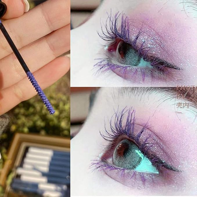 GL-Turelifes 12 Color Mascara - Colorful Fiber, Longlasting & Waterproof, Thick & Long Eyelash, Violet