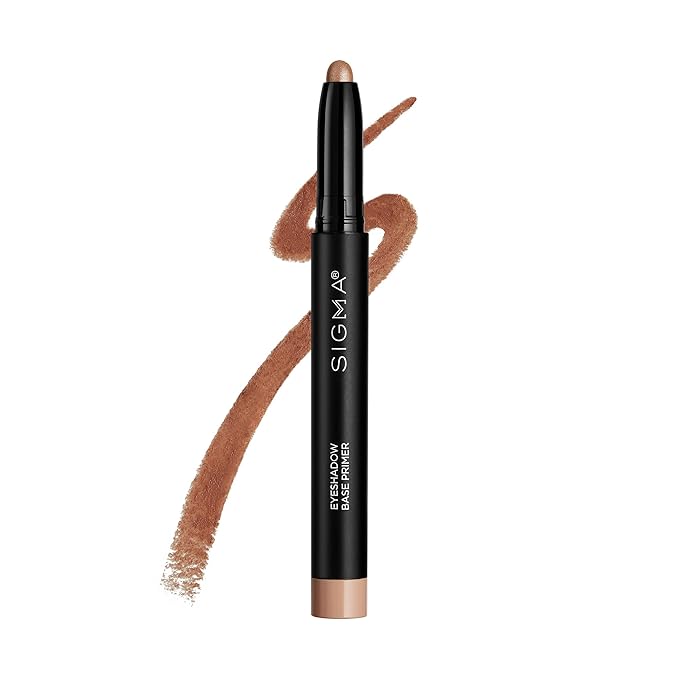 Sigma Beauty Eyeshadow Primer Base – Professional Grade Eye Primer Crayon w/Retractable Tip for Long-Lasting Makeup & All-Day Color Payoff, Prevents Creasing (Bubbly, Pinky Peach Champagne Shimmer)