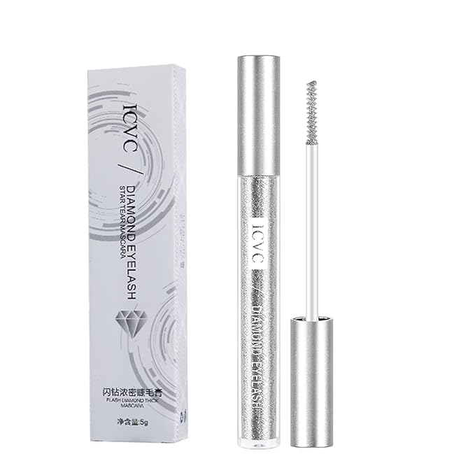 Glitter Mascara for Eyelashes, Womens Waterproof Long Lasting Mascara Smudge-Proof No Clumping Colorful Eyes Makeup for Women Wedding Stage Music Festival.