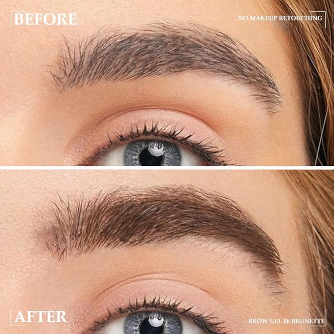 Tinted Thickening Brow Mascara,Brow Fast Sculpt,Waterproof, Transfer-proof, Brush to Fill in Eyebrows and Cover Gray Hairs - Cruelty Free - Light Medium Brown (2pcs 06 Brunette)
