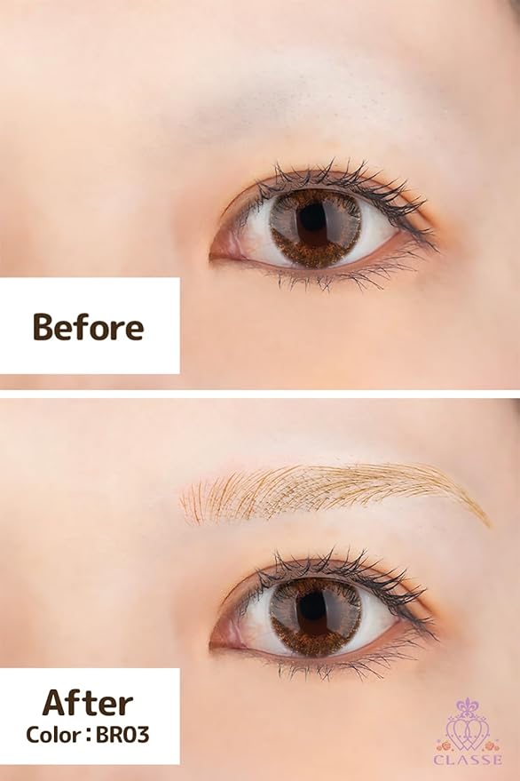 CLASSE Waterproof Eyebrow Tattoo Sticker, 12pair 4D Hair-Like temporary sticker on eyebrows, No water needed, peel off Painfuless, for women girls Simple Arch Light Brown