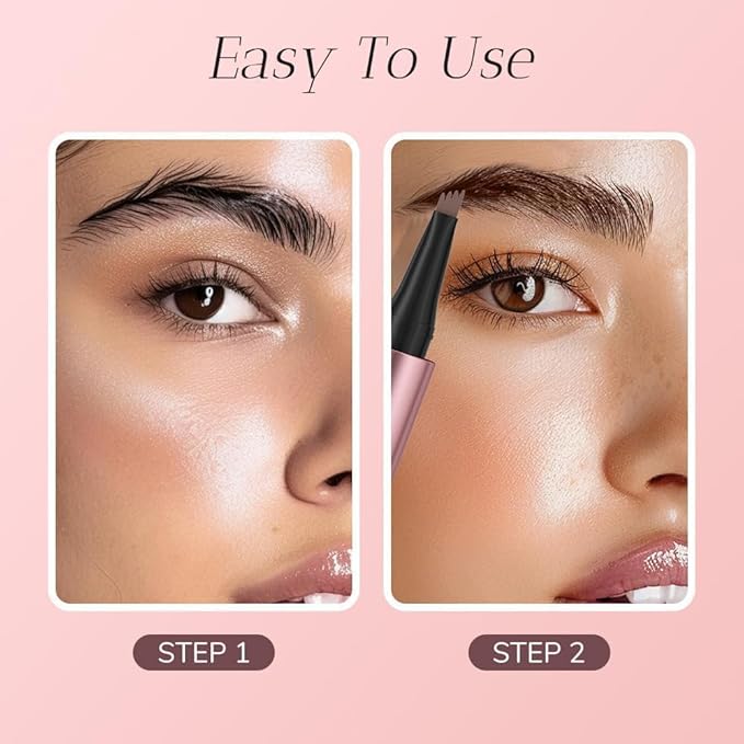Microblading Eyebrow Pencil, 2024 New 3D Magic Eyebrow Pencil + Eyebrow Trimmer, Natural Makeup Fine Stroke 4-Fork-Tip Eye Brow Pencils,Long-Lasting Waterproof Eyebrow Pencil for Women(Black)